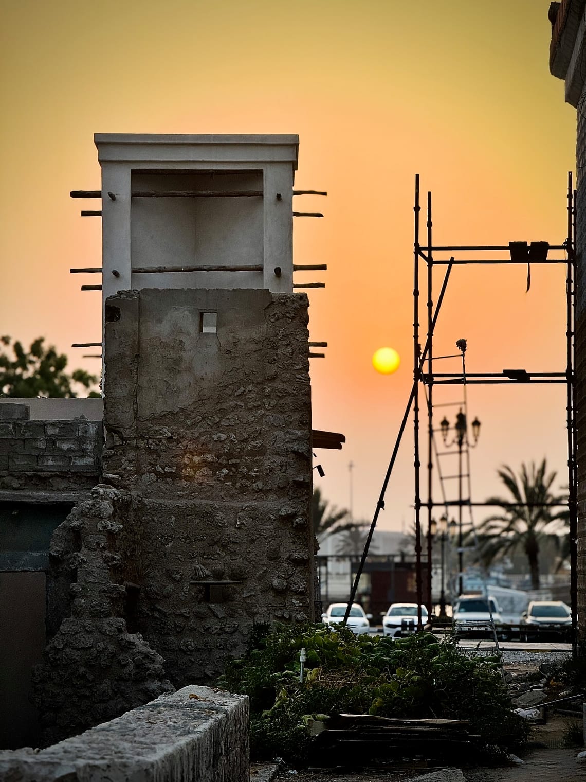 A fragment of Sharjah city at golden hour.